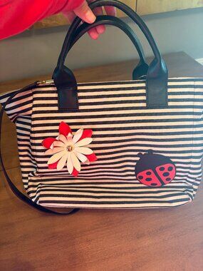 NWOT (Other) Talbots Oprah Striped Canvas Ladybug Tote